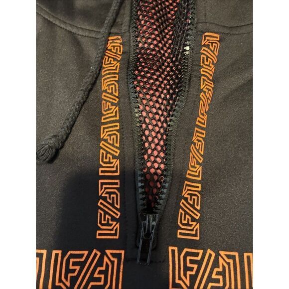 LF Los Angeles Sport Black Orange Crop Long Sleeve Oversized Jacket Small - Picture 3 of 5